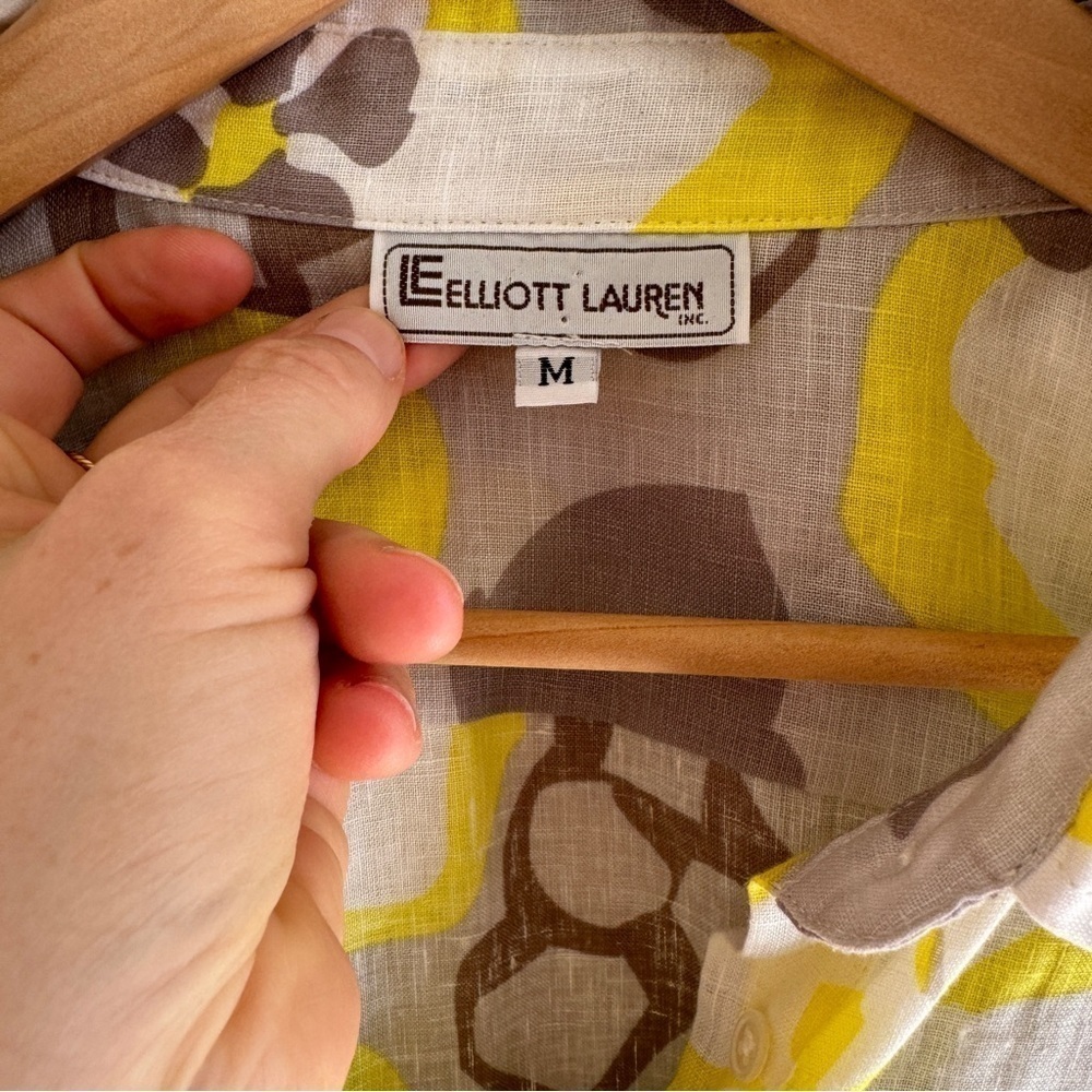 Vintage Elliott Lauren 100% Linen Top Medium - Picture 2 of 11
